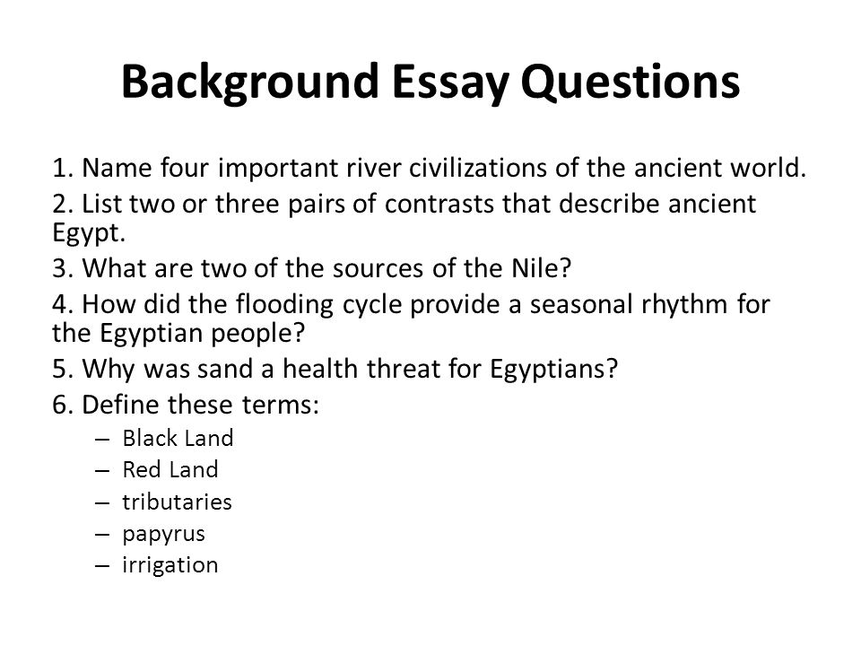 Ancient Civilization Essay Questions